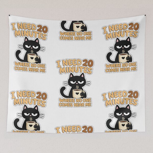 Item preview, Need 20 Minutes Coffee Cat (colored)  designed and sold by LeCoinDeFredPro.