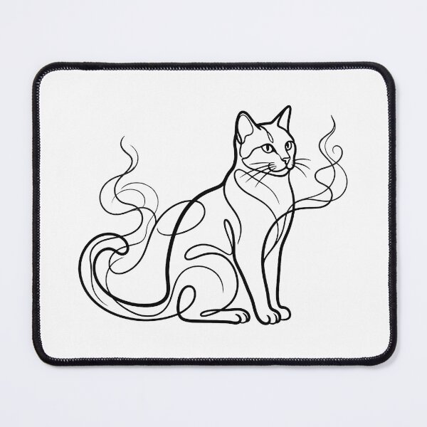 Item preview, Continuous Line Art Smoking Cat Minimalist Anime Aesthetic designed and sold by Sunday Social Club.