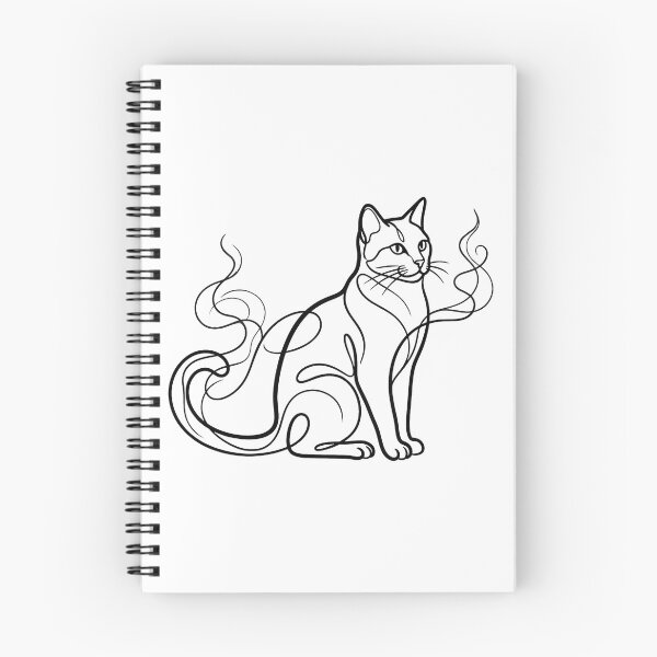Item preview, Continuous Line Art Smoking Cat Minimalist Anime Aesthetic designed and sold by Sunday Social Club.
