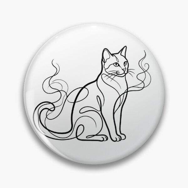 Item preview, Continuous Line Art Smoking Cat Minimalist Anime Aesthetic designed and sold by Sunday Social Club.