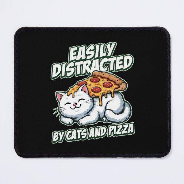 Item preview, Easily Distracted by Cats and Pizza Cat designed and sold by TshirtsOnline-.
