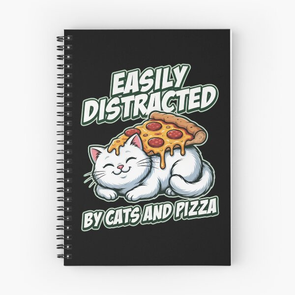 Item preview, Easily Distracted by Cats and Pizza Cat designed and sold by TshirtsOnline-.