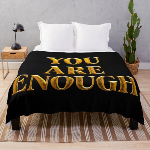Item preview, You Are Enough Gold Typography Quote designed and sold by ExploreAura Studio.