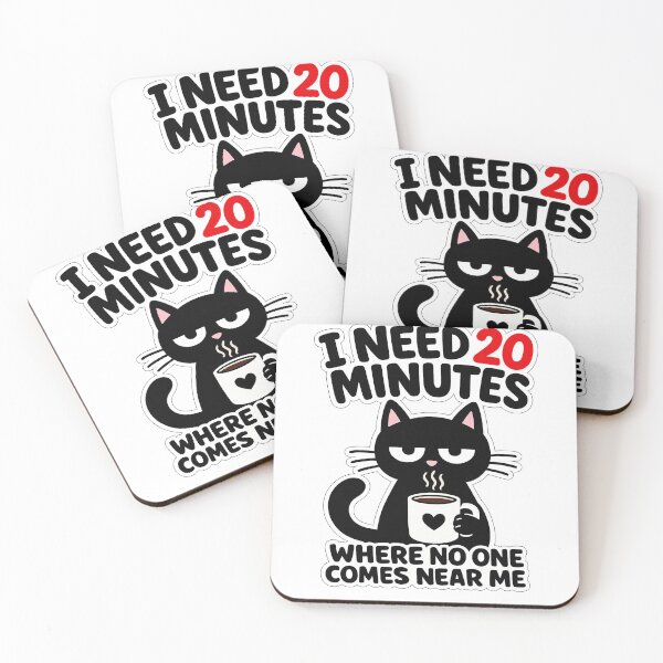 Item preview, Need 20 Minutes Coffee black Cat  designed and sold by LeCoinDeFredPro.