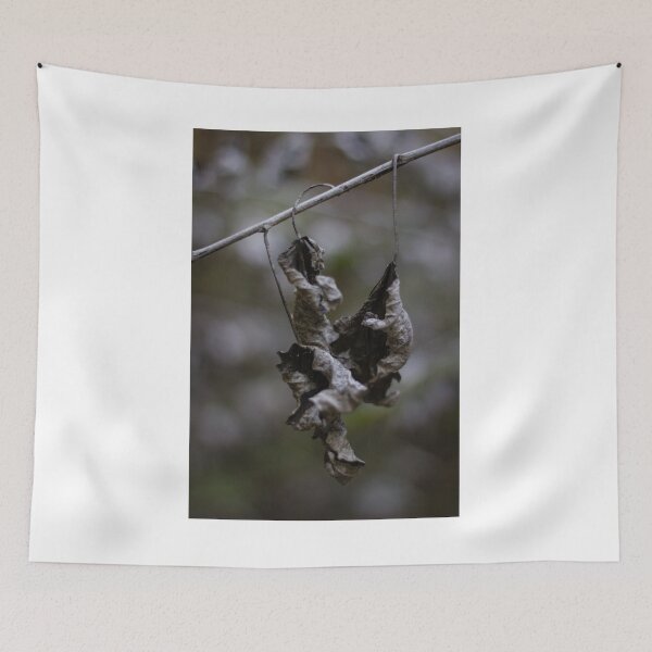 Item preview, Dried Dead Leaves Hanging From Branch In Autumn Forest Closeup With Moody Decay designed and sold by Nmallia.