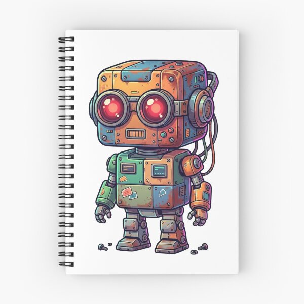Item preview, Cute Retro Robot Illustration, Vintage Sci-Fi Robot Art, Kawaii Robot Character Design designed and sold by MS Pod Studio.