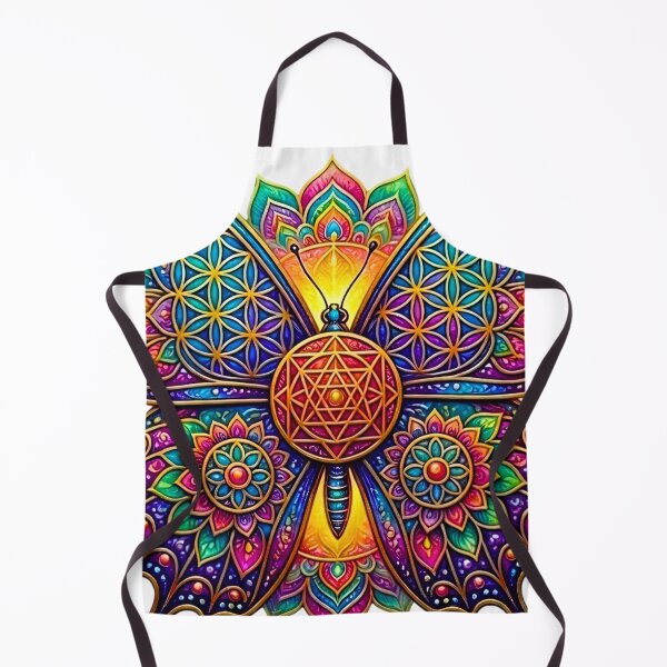 Item preview, Sacred Butterfly Flower of Life Mandala Purple Blue Orange Spiritual Art designed and sold by Good Vibes .