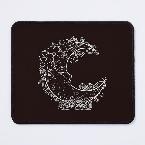 Item preview, Mystical Crescent Moon with Flowers and Mushrooms designed and sold by ArtPer-design.