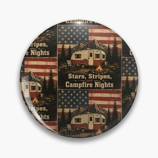 Item preview, Vintage Patriotic Camping American Flag Campfire Nights designed and sold by Benhaddou1993.