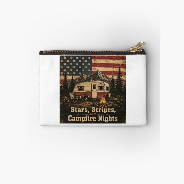 Item preview, Vintage Patriotic Camping American Flag Campfire Nights designed and sold by Benhaddou1993.