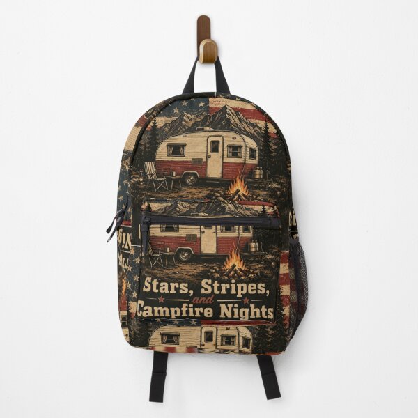 Item preview, Vintage Patriotic Camping American Flag Campfire Nights designed and sold by Benhaddou1993.