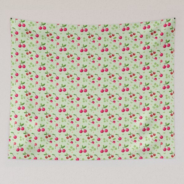Item preview, Red Cherry Fruit Seamless Pattern Design designed and sold by maulaniism.