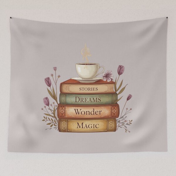 Item preview, Cozy Books and Coffee Cottagecore Illustration designed and sold by aminomen.