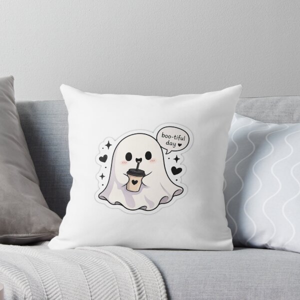 Item preview, Boo-tiful Day Ghost Sticker | Cute Kawaii Coffee Ghost Decal designed and sold by Cozy Art Studio.