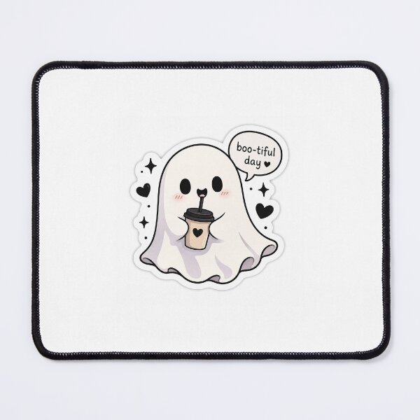 Item preview, Boo-tiful Day Ghost Sticker | Cute Kawaii Coffee Ghost Decal designed and sold by Cozy Art Studio.