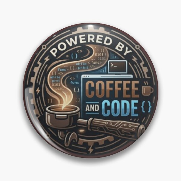 Item preview, Powered by Coffee and Code - Modern Coder Emblem designed and sold by Harrak Housni.