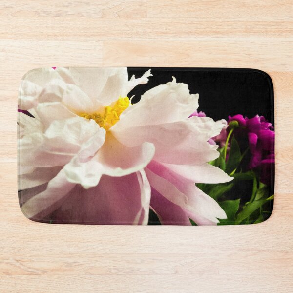 Item preview, Elegant Pink Peony Flower Macro on Black Background designed and sold by Apex_Visuals.