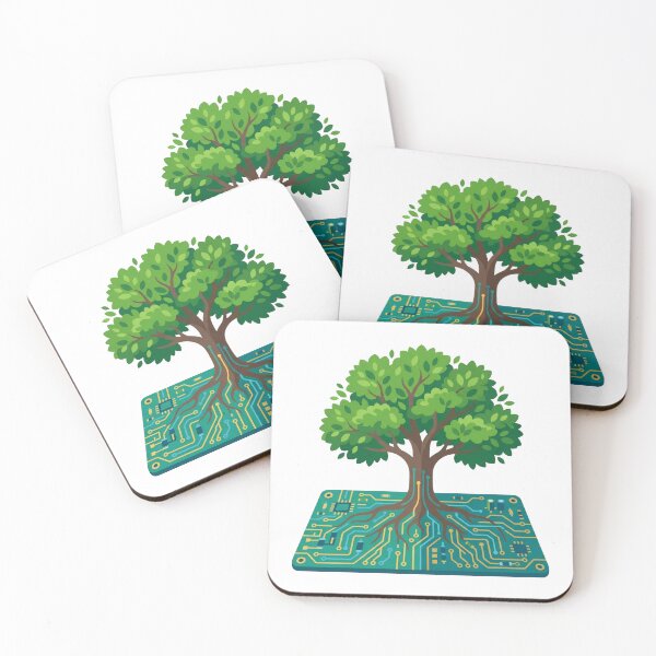 Item preview, Minimalist Solarpunk Circuit Tree - Nature Meets Tech designed and sold by VibeSource.