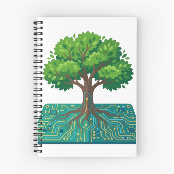 Item preview, Minimalist Solarpunk Circuit Tree - Nature Meets Tech designed and sold by VibeSource.