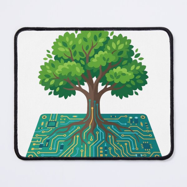 Item preview, Minimalist Solarpunk Circuit Tree - Nature Meets Tech designed and sold by VibeSource.
