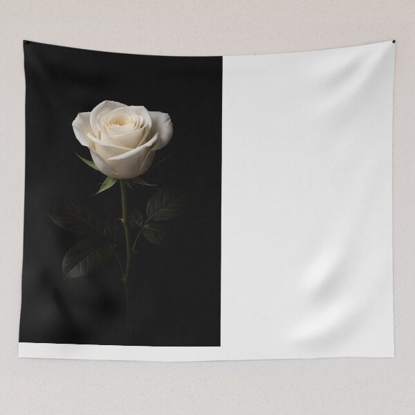 Item preview, Elegant White Rose Flower Minimalist Floral Design designed and sold by bellaever.