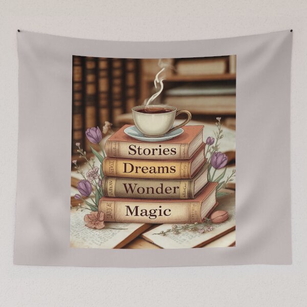 Item preview, Dreamy Book Stack and Coffee Lover Design designed and sold by aminomen.