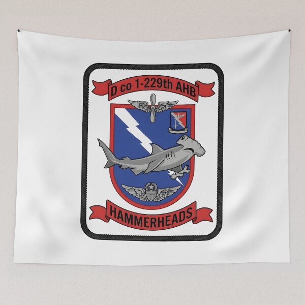 Item preview, Insignia of D Company, 1st Battalion, 229th Aviation Regiment (Attack Helicopter Battalion) "Hammerheads" designed and sold by CharlieDesings.