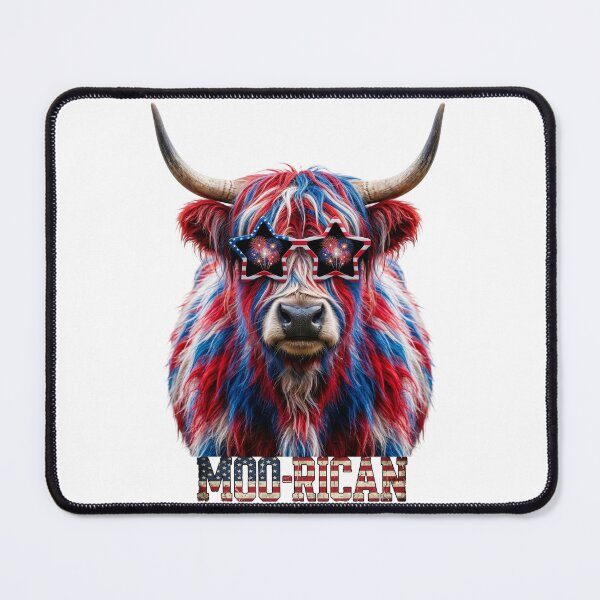 Item preview, MOO-RICAN , Funny 4th of July Cow designed and sold by DigitalArtsWrld.