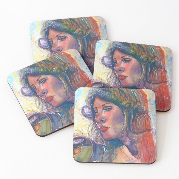 Item preview, Stevie Nicks watercolor painting designed and sold by MoonlitFire.