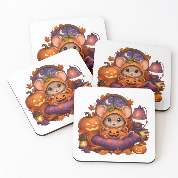 Item preview, Cute Halloween Pumpkin Mouse – Cozy Spooky Season Art & Sticker ?? designed and sold by Spoofy Don`t fit in. Stand out.