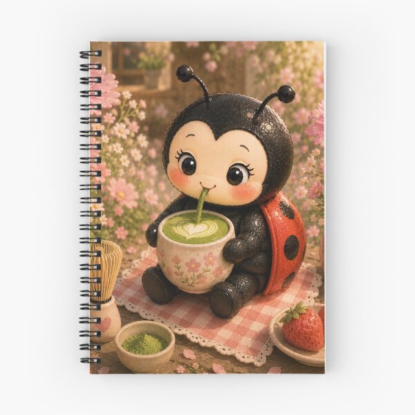 Item preview, Cute Ladybug Drinking Matcha designed and sold by Design by Sara.