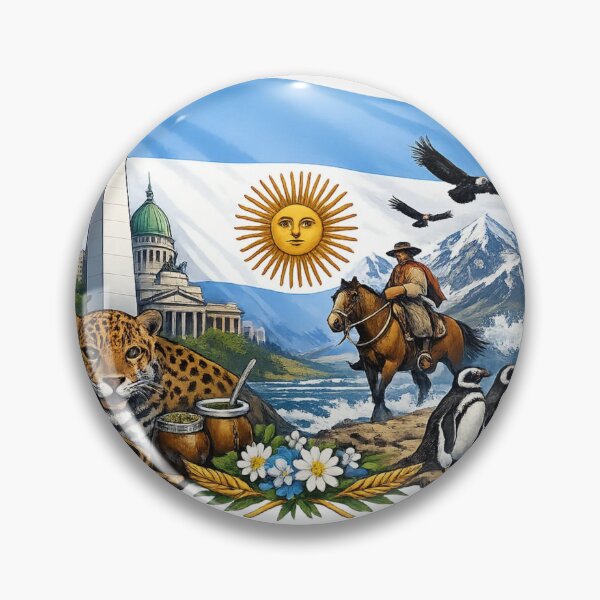Item preview, Argentina Illustrated Landscape - Traditional Culture and Wildlife Art designed and sold by FootballCrazy10.