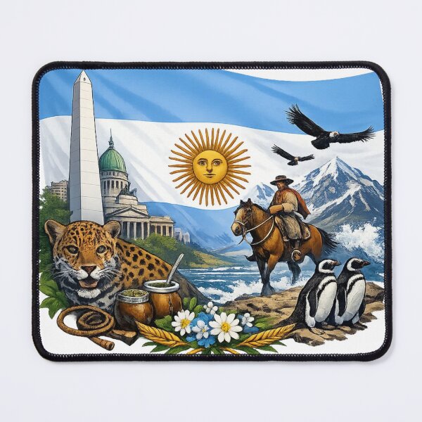 Item preview, Argentina Illustrated Landscape - Traditional Culture and Wildlife Art designed and sold by FootballCrazy10.