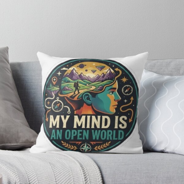 Item preview, My Mind Is An Open World - Retro Adventure Badge designed and sold by Harrak Housni.