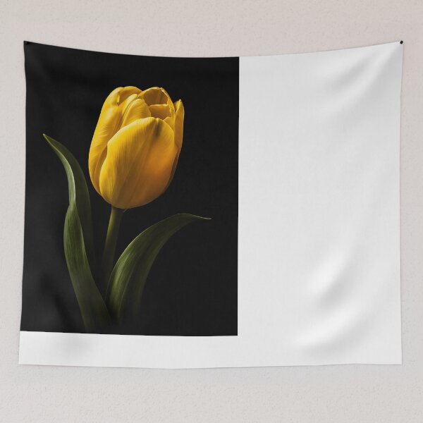 Item preview, Elegant Yellow Tulip Flower Dark Background designed and sold by bellaever.