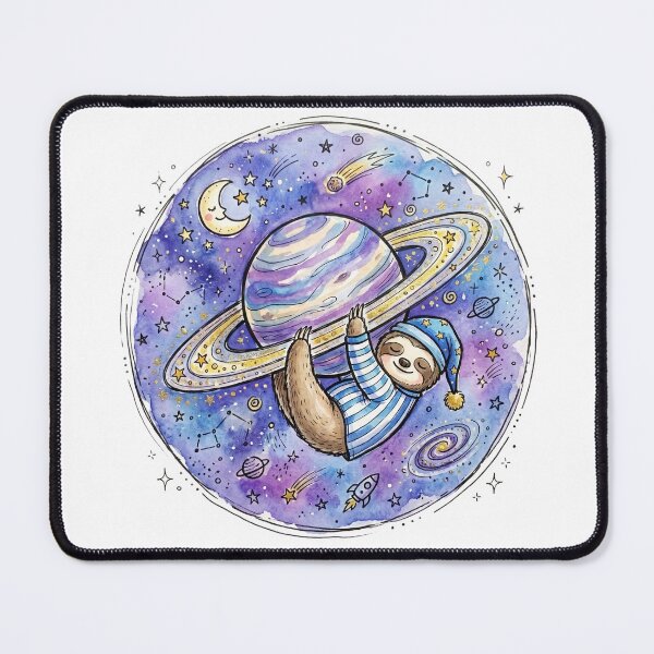 Item preview, Cosmic Sleeping Sloth Space Art | Cozy Bedroom Nursery Decor designed and sold by Cosmic Doodle Co..