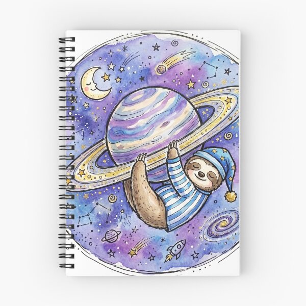 Item preview, Cosmic Sleeping Sloth Space Art | Cozy Bedroom Nursery Decor designed and sold by Cosmic Doodle Co..