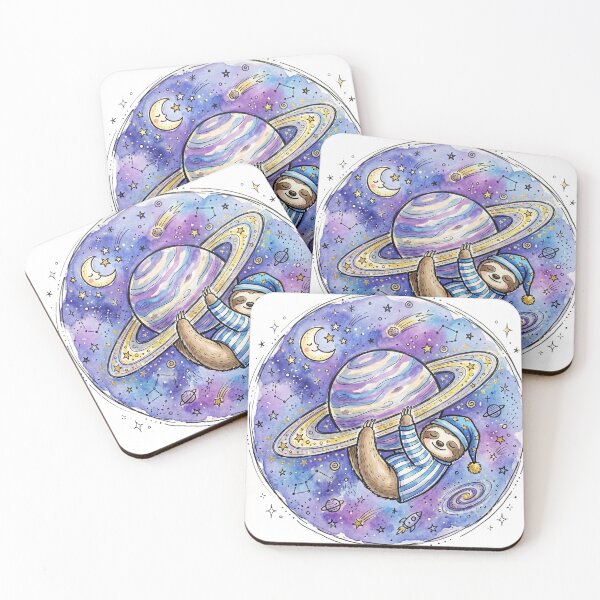 Item preview, Cosmic Sleeping Sloth Space Art | Cozy Bedroom Nursery Decor designed and sold by Cosmic Doodle Co..