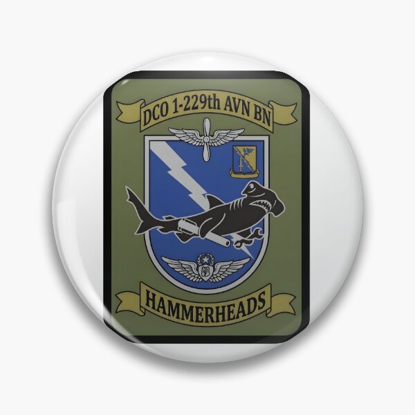 Item preview, Insignia of D Company, 1st Battalion, 229th Aviation Regiment (Attack Helicopter Battalion) "Hammerheads" designed and sold by CharlieDesings.