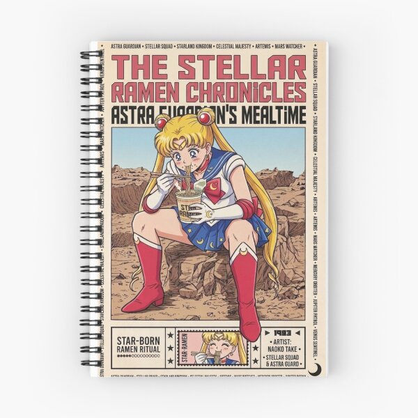 Item preview, Retro Cosmic Heroine Eating Ramen Vintage Anime Poster designed and sold by zumerdiego.