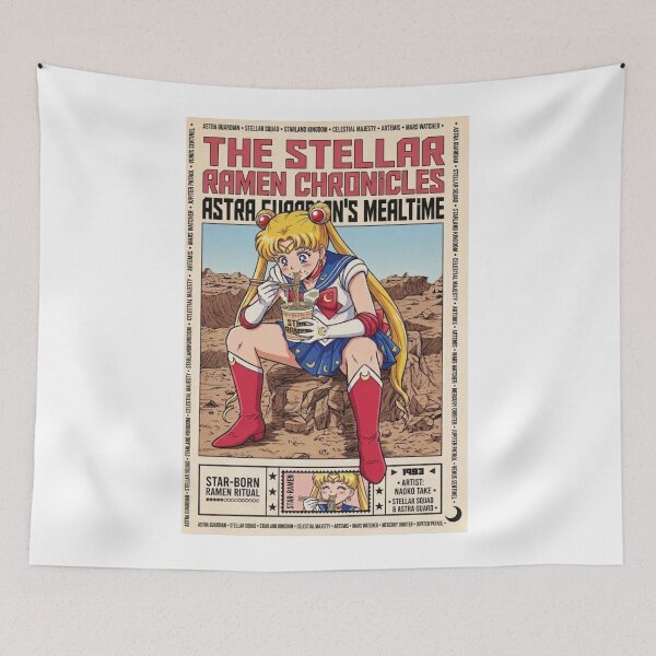 Item preview, Retro Cosmic Heroine Eating Ramen Vintage Anime Poster designed and sold by zumerdiego.