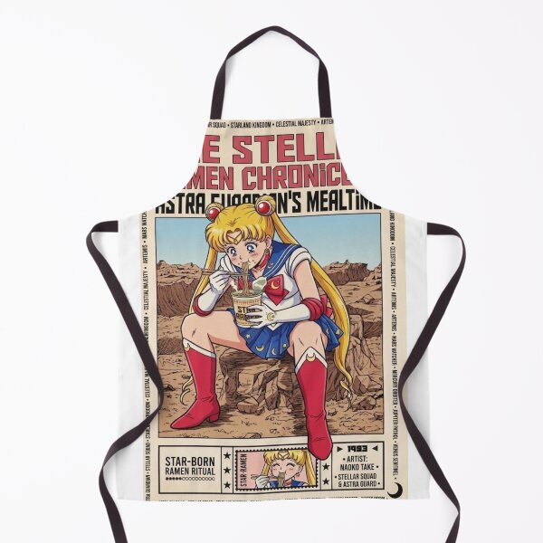 Item preview, Retro Cosmic Heroine Eating Ramen Vintage Anime Poster designed and sold by zumerdiego.
