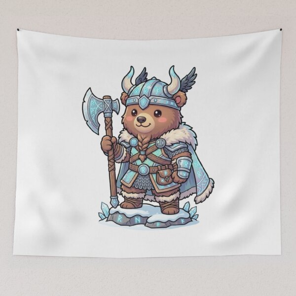 Item preview, Viking Bear Warrior with Battle Axe designed and sold by PixelStyle Studio.