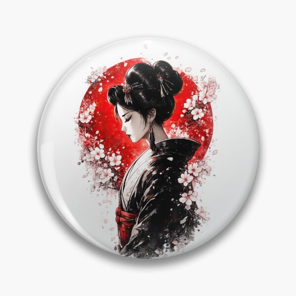 Item preview, Elegant Japanese Geisha Cherry Blossom Art Print designed and sold by LeCoinDeFredPro.