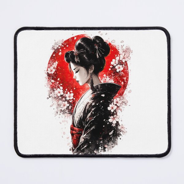 Item preview, Elegant Japanese Geisha Cherry Blossom Art Print designed and sold by LeCoinDeFredPro.