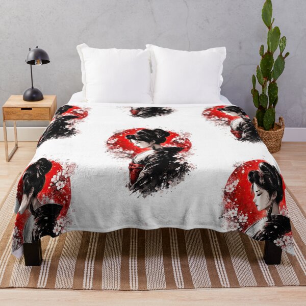 Item preview, Elegant Japanese Geisha Cherry Blossom Art Print designed and sold by LeCoinDeFredPro.
