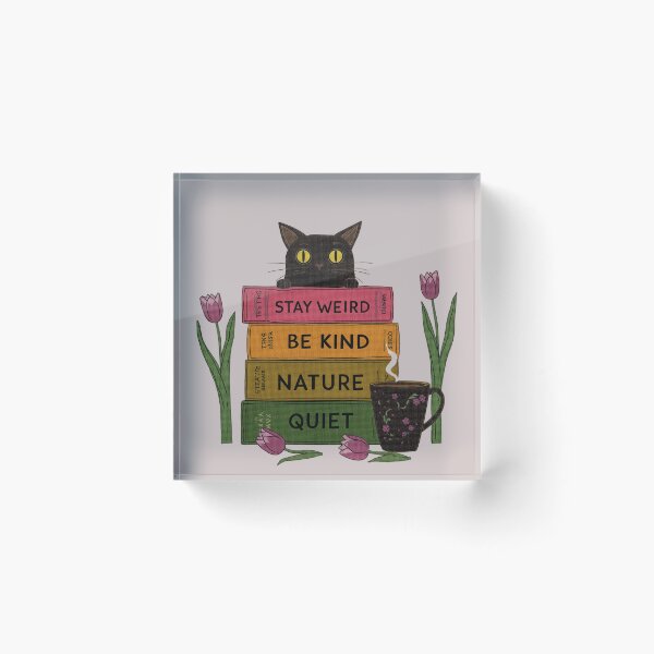 Item preview, Stay Weird Be Kind Black Cat Book Lover Design designed and sold by aminomen.