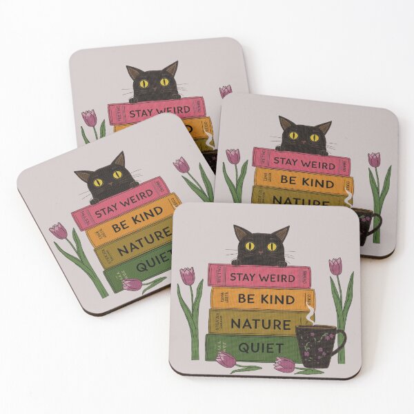 Item preview, Stay Weird Be Kind Black Cat Book Lover Design designed and sold by aminomen.