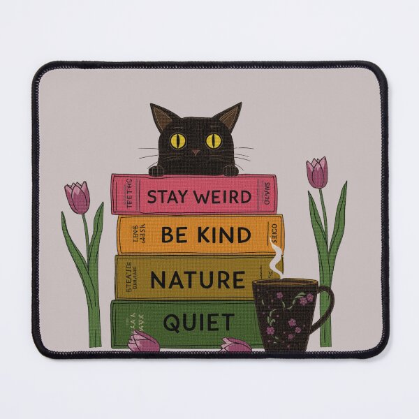Item preview, Stay Weird Be Kind Black Cat Book Lover Design designed and sold by aminomen.