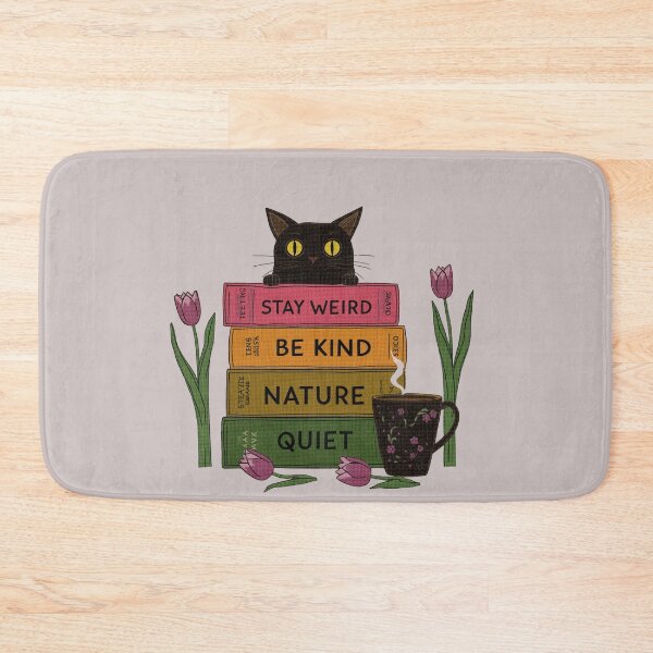 Item preview, Stay Weird Be Kind Black Cat Book Lover Design designed and sold by aminomen.